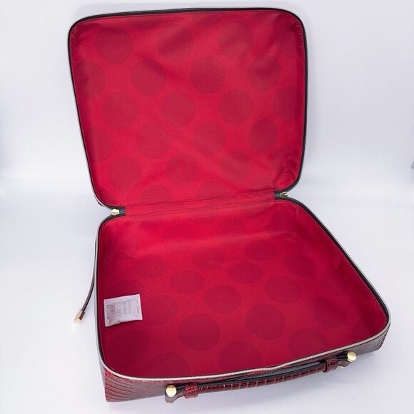 Estée Lauder Faux Croc Embossed Bordeaux Wine Red Large Makeup Cosmetic Case Bag - Picture 7 of 11